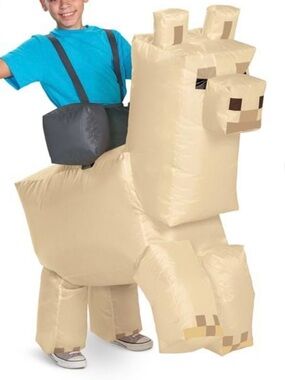 Kids Beige Inflatable Llama Costume with Saddle